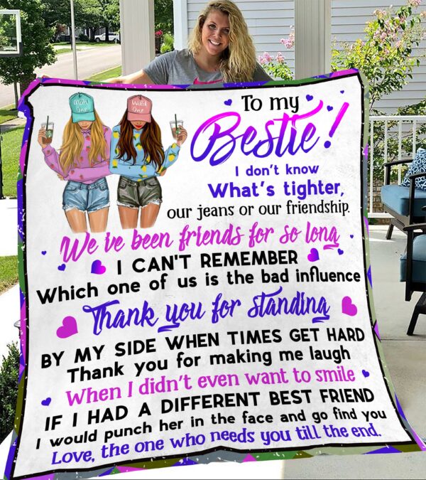 Hand Written Blanket, To My Besties - Gift Idea For Best Friend Sherpa Blanket  V1
