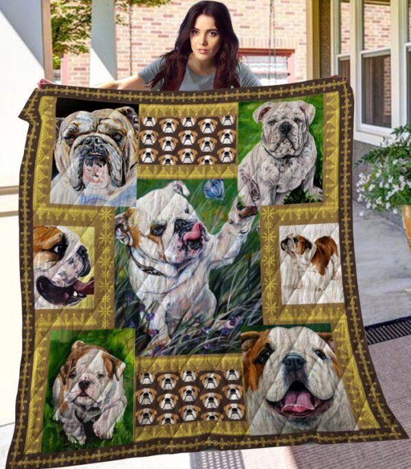 Dog Blanket - Gift Idea For Dog Lovers, Dog Dad Mom - Bulldog Sherpa Blanket  V3