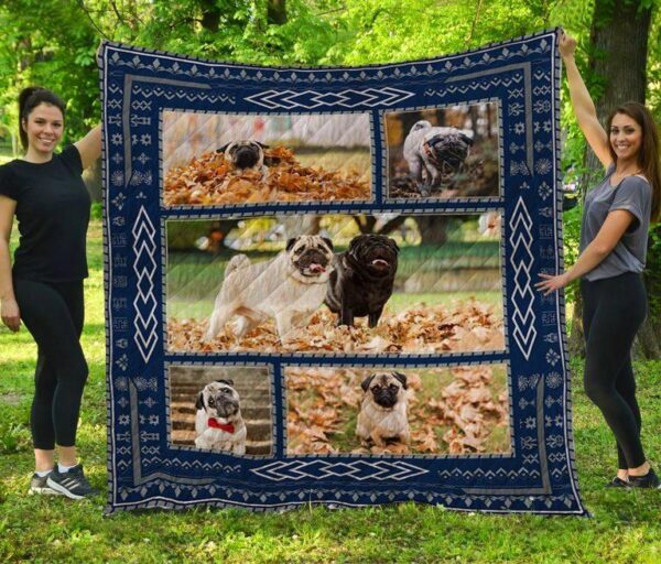 Dog Blanket - Gift Idea For Dog Lovers, Dog Dad Mom - Pug Sherpa Blanket  V5