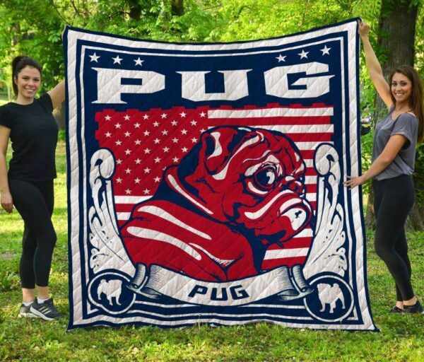 Dog Blanket - Gift Idea For Dog Lovers, Dog Dad Mom - Pug Sherpa Blanket  V1