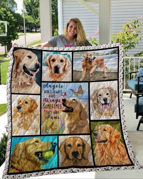 Dog Blanket - Gift Idea For Dog Lovers, Dog Dad Mom - Golden Retriever Sherpa Blanket