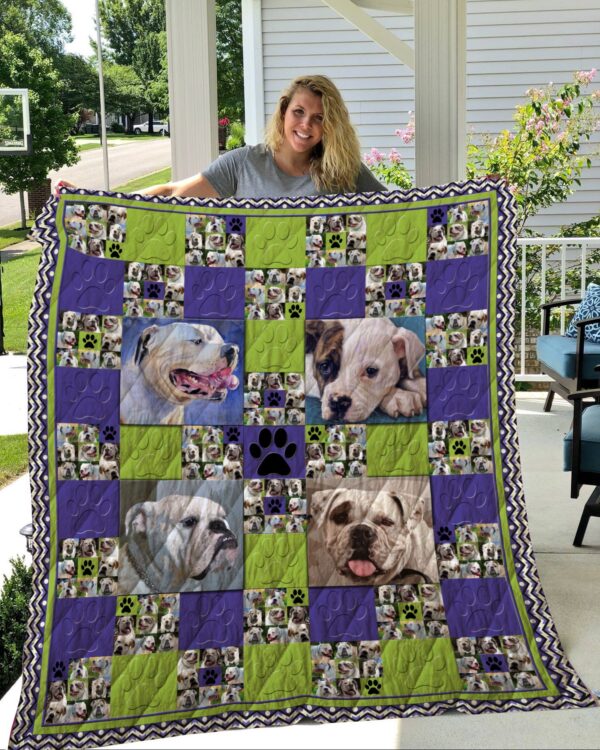 Dog Blanket - Gift Idea For Dog Lovers, Dog Dad Mom - American Bulldog Sherpa Blanket
