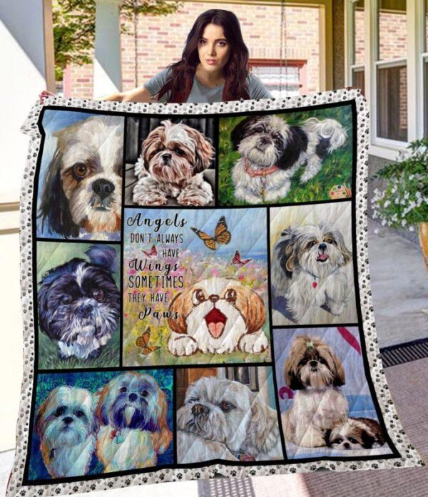 Dog Blanket - Gift Idea For Dog Lovers, Dog Dad Mom - Shih Tzu Sherpa Blanket