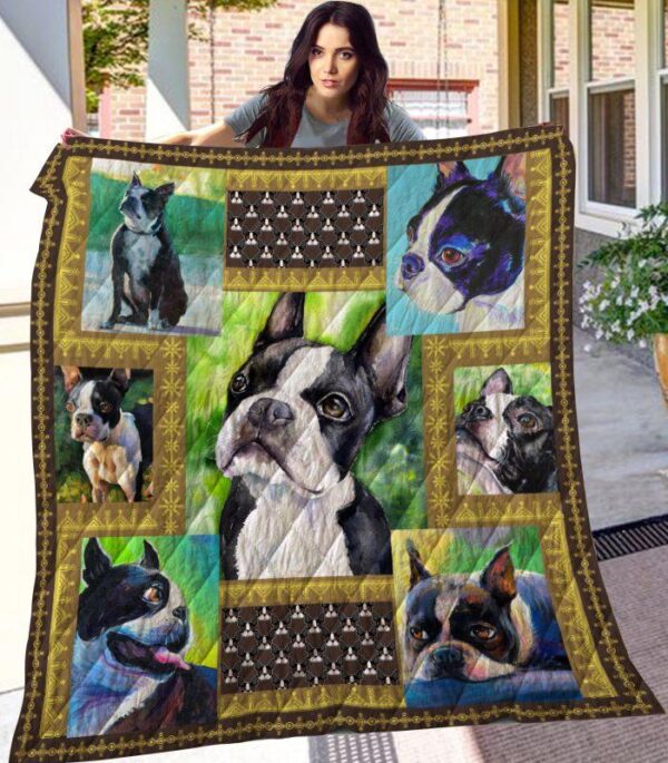 Dog Blanket - Gift Idea For Dog Lovers, Dog Dad Mom - Boston Terrier Sherpa Blanket