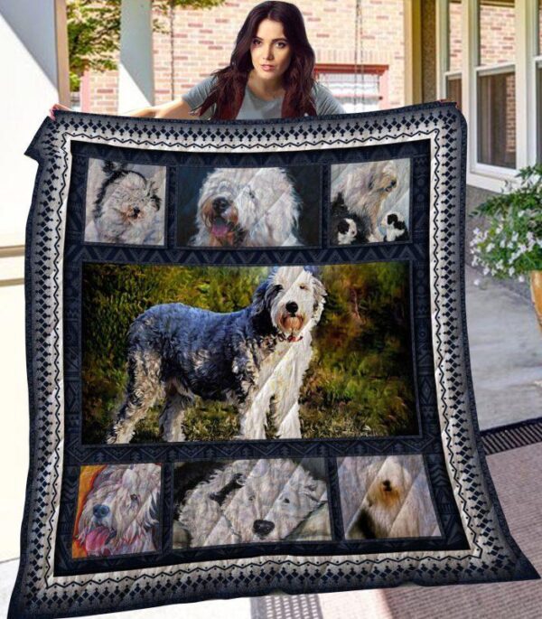 Dog Blanket - Gift Idea For Dog Lovers, Dog Dad Mom - Old English Sheepdog Sherpa Blanket