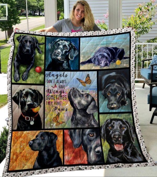 Dog Blanket - Gift Idea For Dog Lovers, Dog Dad Mom - Black Labrador Sherpa Blanket
