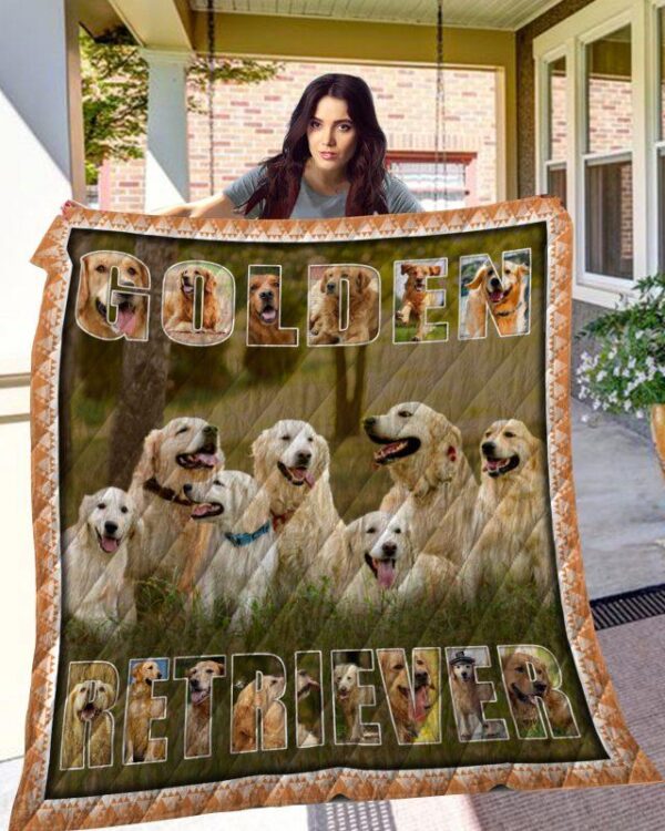 Dog Blanket - Gift Idea For Dog Lovers, Dog Dad Mom - Golden Retriever Sherpa Blanket  V3