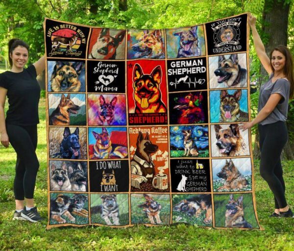 Dog Blanket - Gift Idea for Dog Lovers, Dog Dad Mom - German Shepherd Sherpa Blanket  V3
