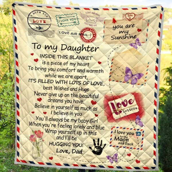 Handwritten letter blanket - Best Gift From Dad to Daughter - To My Daughter Dad & Daughter Love Letter Sherpa Blanket -Believe in yourself