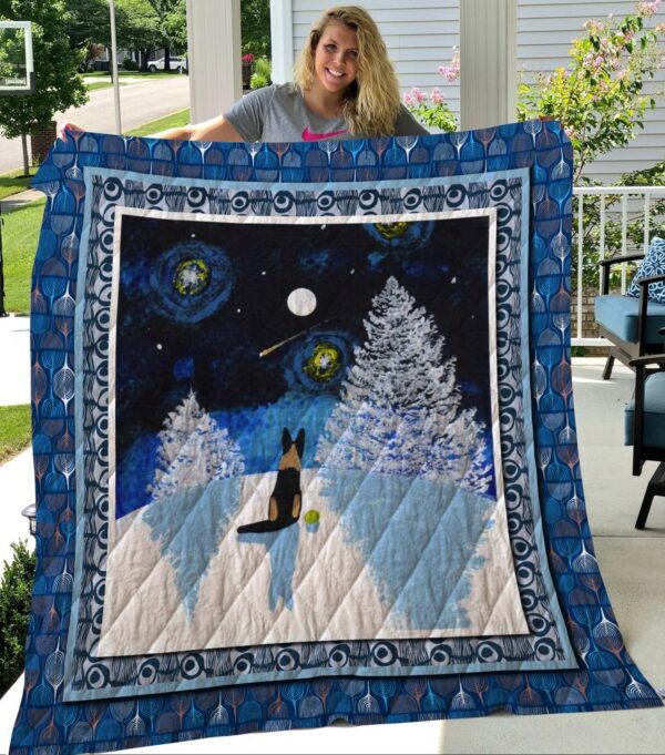 Dog Blanket - Gift Idea for Dog Lovers, Dog Dad Mom - German shepherd with Snow Sherpa Blanket
