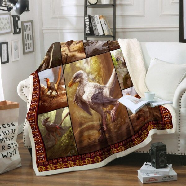 Dinosaur Fleece Blanket Sherpa Blanket