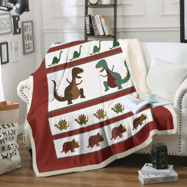 Dinosaur Fleece Blanket Sherpa Blanket