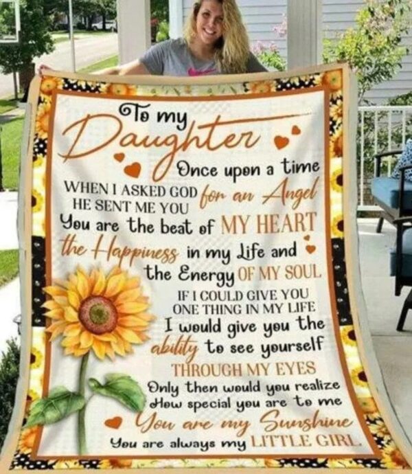 To My Daughter My Little Girl Fleece Blanket Sherpa Blanket
