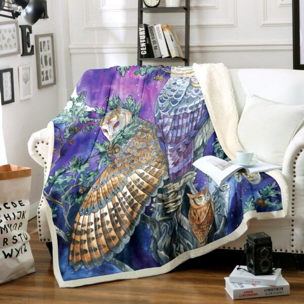 Owl Warrior Fleece Blanket Sherpa Blanket