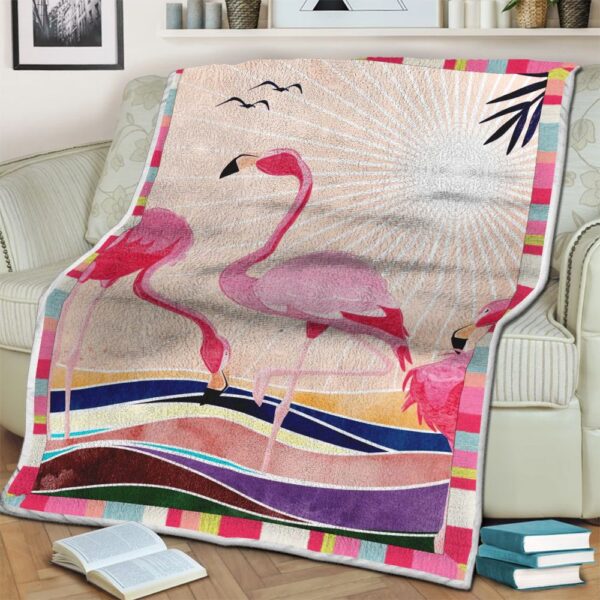 Flamingo Fleece Blanket Sherpa Blanket