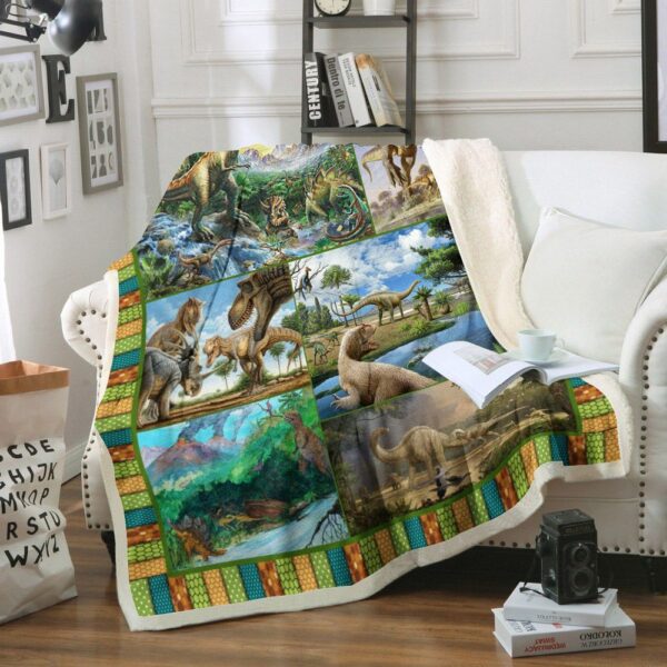 Dinosaur Fleece Blanket Sherpa Blanket