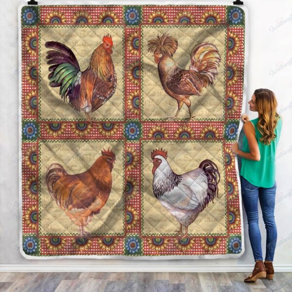 Four Chicken Fleece Blanket Sherpa Blanket