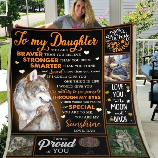 Daughter You Are My Sunshine Love From Dad Fleece Blanket Sherpa Blanket