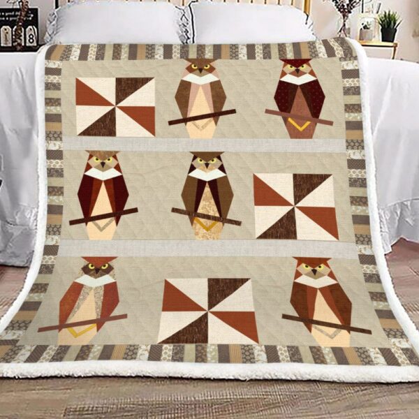 Owl Fleece Blanket Sherpa Blanket