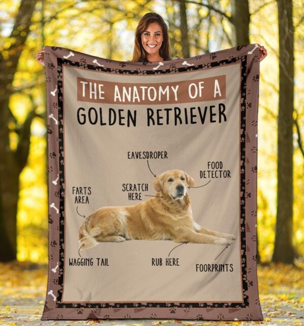 The Anatomy Of Golden Retriever Fleece Blanket Sherpa Blanket