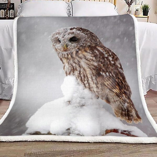Snow Owl Fleece Blanket Sherpa Blanket