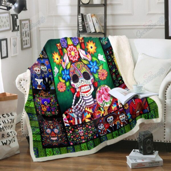Day of the Dead Fleece Blanket Sherpa Blanket