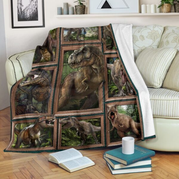 T-Rex Tyrannosaurus Dinosaur Fleece Blanket Sherpa Blanket