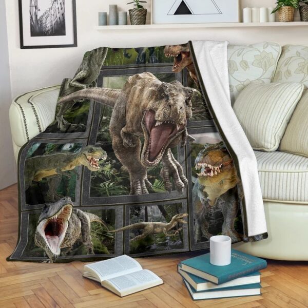 Dinosaur Fleece Blanket Sherpa Blanket