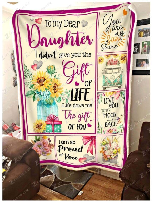 To My Dear Daughter Fleece Blanket Sherpa Blanket