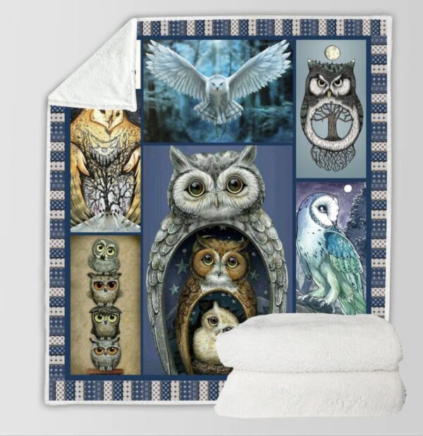 Owl Fleece Blanket Sherpa Blanket