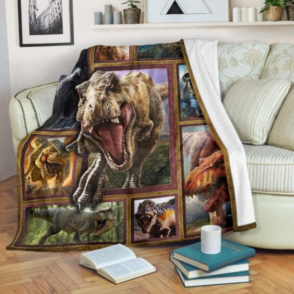 Dinosaur Fleece Blanket Sherpa Blanket
