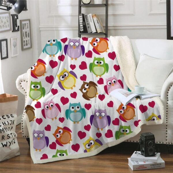 Owls Fleece Blanket Sherpa Blanket