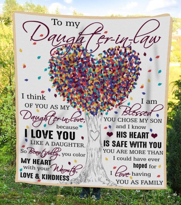 Daughter In Law I Love Having You As A Family Fleece Blanket Sherpa Blanket