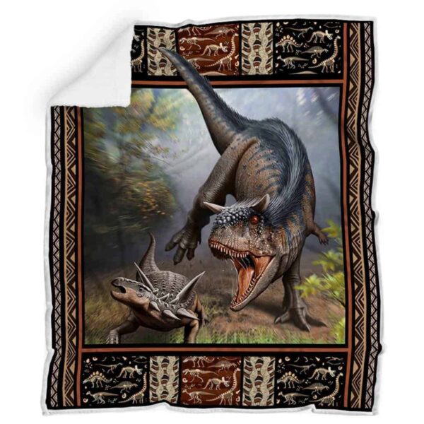 Carnotaurus Dinosaur Fleece Blanket Sherpa Blanket