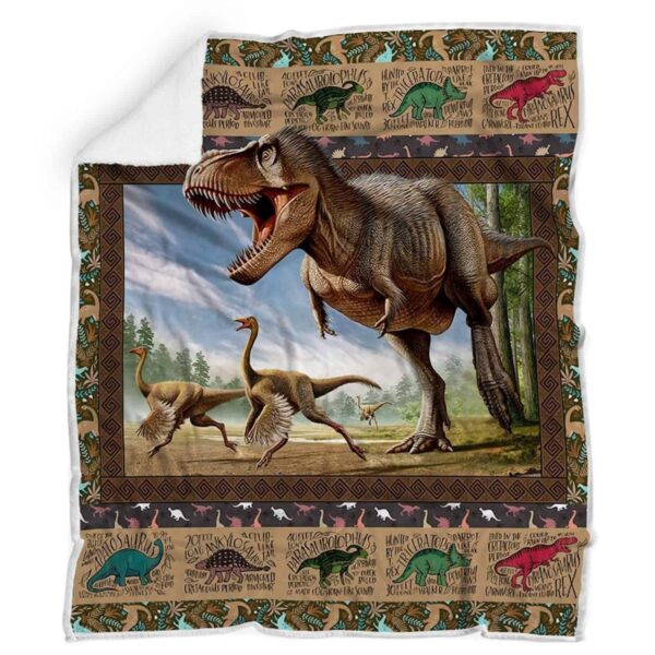 Dinosaur Fleece Blanket Sherpa Blanket