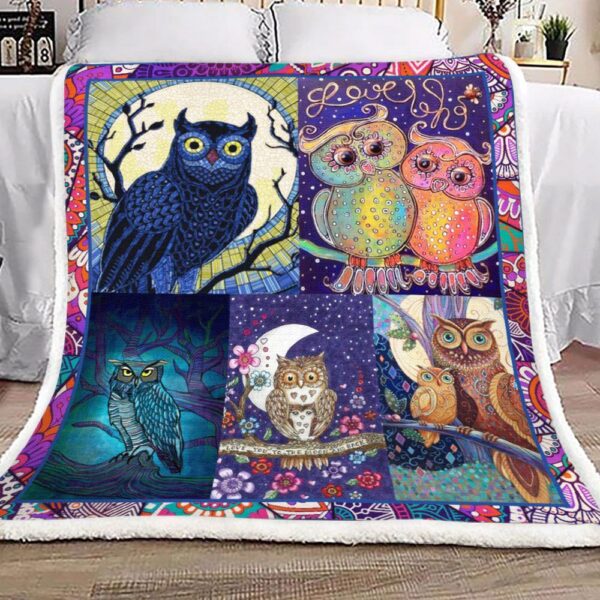 Owl Fleece Blanket Sherpa Blanket
