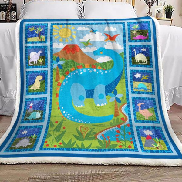 Dinosaur Fleece Blanket Sherpa Blanket