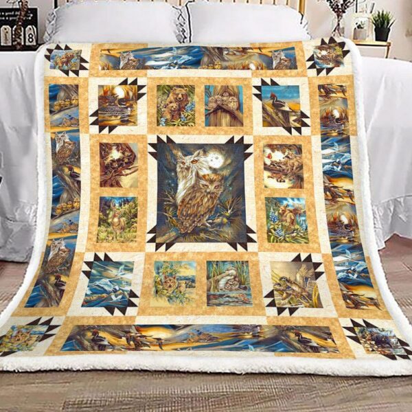 Owl Fleece Blanket Sherpa Blanket