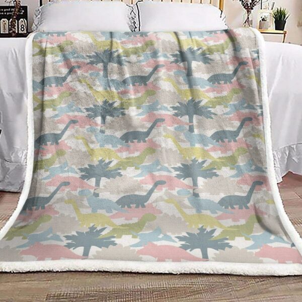 Dinosaur Fleece Blanket Sherpa Blanket
