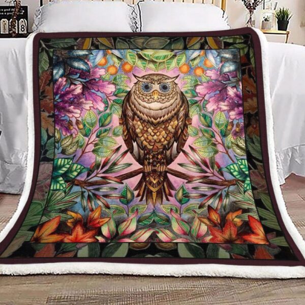 Owl Fleece Blanket Sherpa Blanket