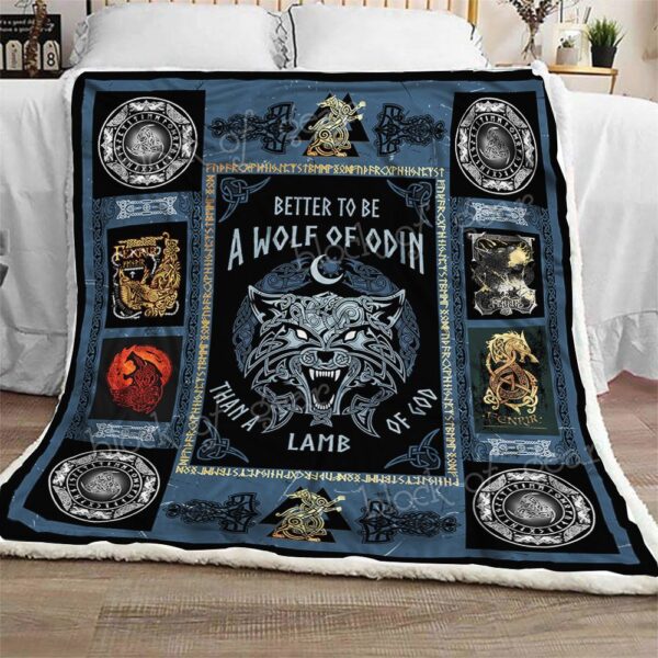 Fenrir Wolf Of Odin Fleece Blanket Sherpa Blanket