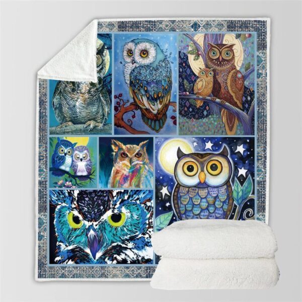 Owl Fleece Blanket Sherpa Blanket