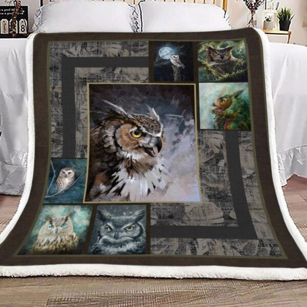 Owl Fleece Blanket Sherpa Blanket