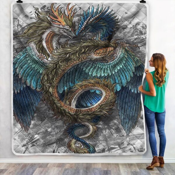 Colorful Dragon Fleece Blanket Sherpa Blanket