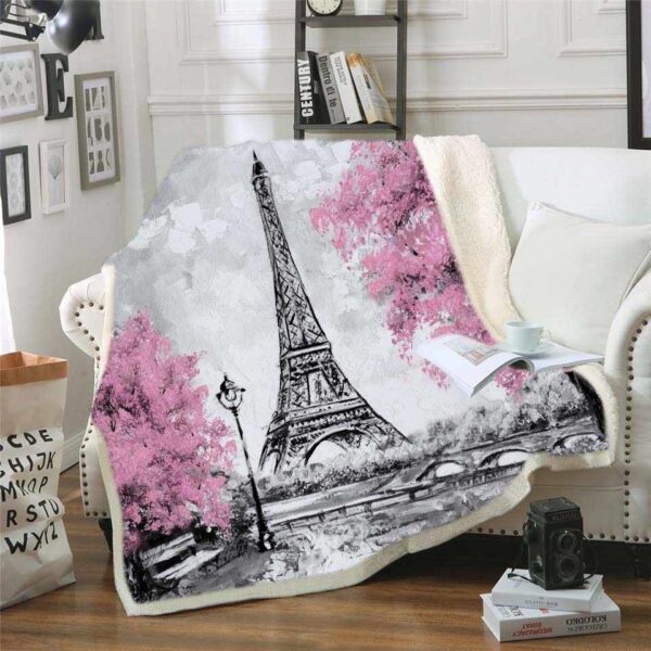 Eiffel Tower Paris Fleece Blanket Sherpa Blanket
