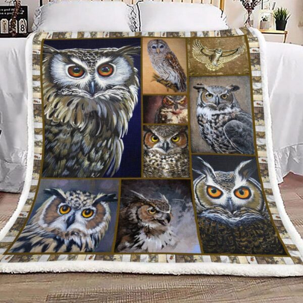 Owl Fleece Blanket Sherpa Blanket