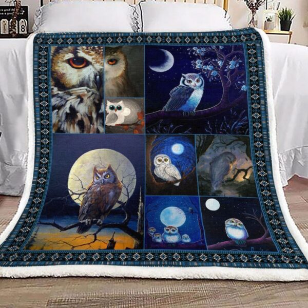 Owl Fleece Blanket Sherpa Blanket