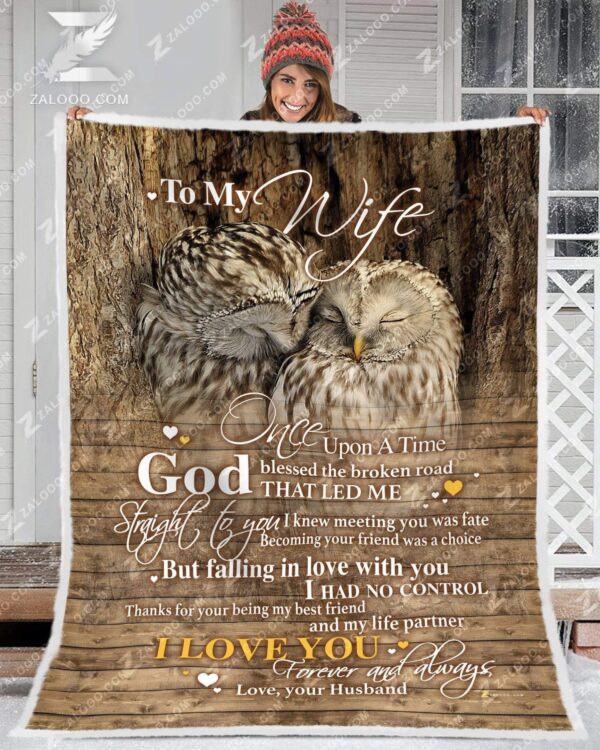Owl To My Wife Fleece Blanket Sherpa Blanket