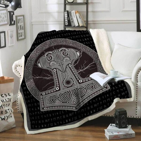 Thor Hammer Mjolnir Viking Fleece Blanket Sherpa Blanket