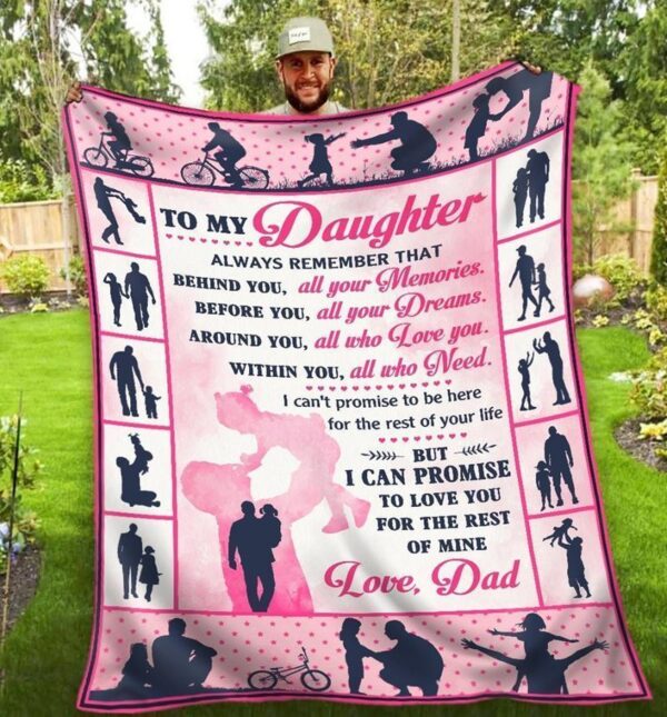 To My Daughter Dad Fleece Blanket Sherpa Blanket